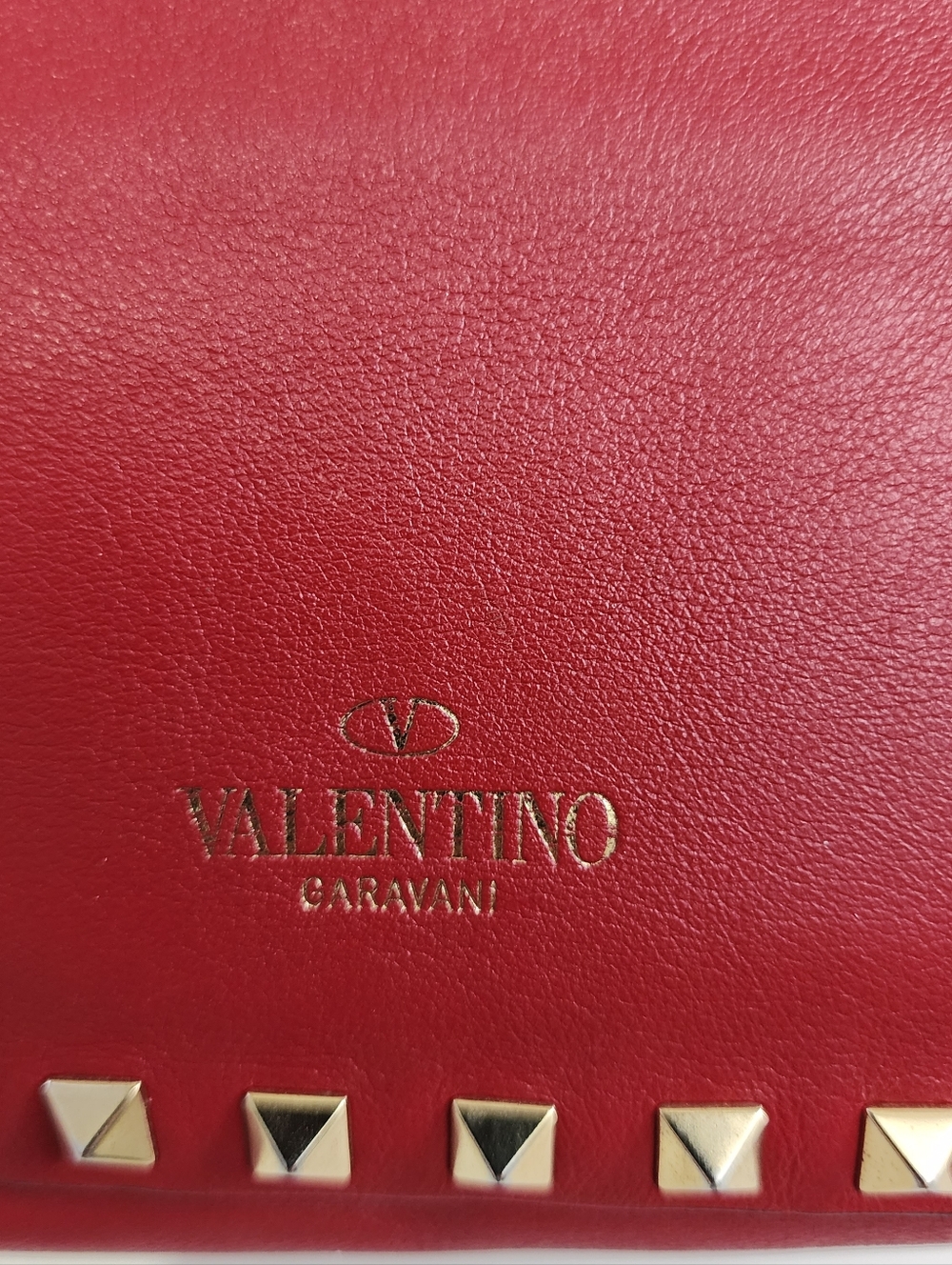 Authentic Red Leather Valentino Garavani Rockstud Shoulder Bag With Digital COA - Picture 7 of 13